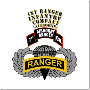 1st Ranger Infantry Co - Airborne Badge - Tab Posters and Art